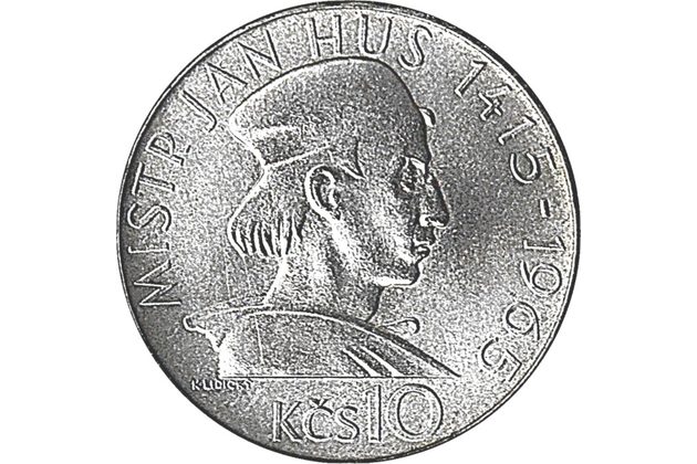10 Kčs 550. výročí upálení Jana Husa (1965) (Wč.121)