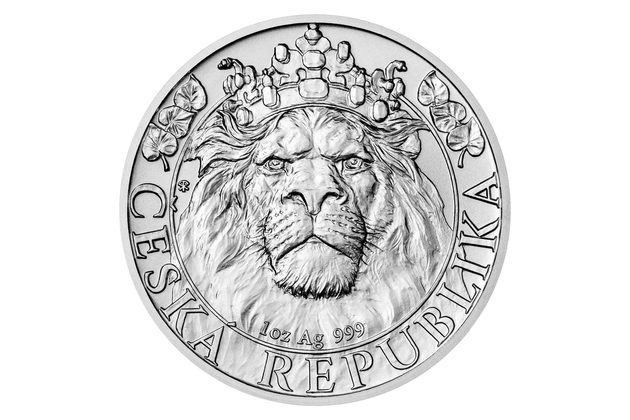 Stříbrná uncová investiční mince Český lev  standard (ČM 2022)