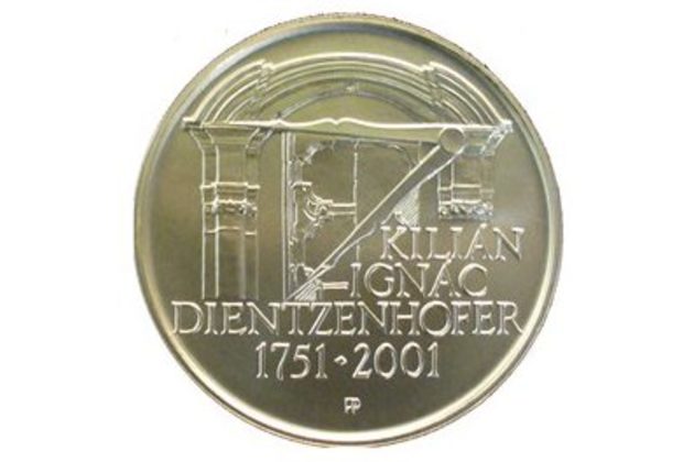 Stříbrná mince 200 Kč - 250. výročí úmrtí Kiliána Ignáce Dientzenhofera provedení standard (ČNB 2001)