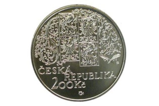 Stříbrná mince 200 Kč - 150. výročí narození Mikoláše Alše provedení proof (ČNB 2002)