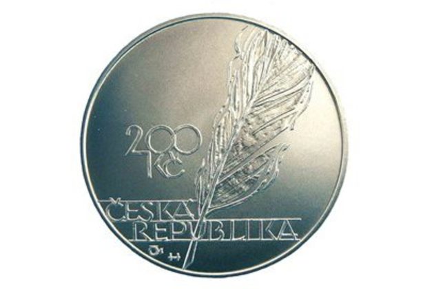 Stříbrná mince 200 Kč - 150. výročí narození Jaroslava Vrchlického provedení proof (ČNB 2003)