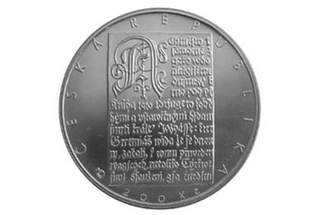 Stříbrná mince 200 Kč - 425. výročí prvního vydání Kralické Bible provedení proof (ČNB 2004)