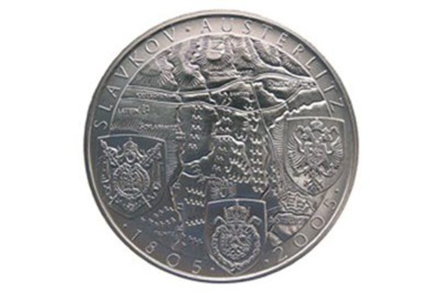 Stříbrná mince 200 Kč - 200. výročí bitvy u Slavkova provedení standard (ČNB 2005)