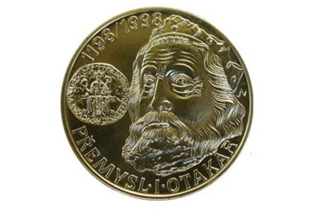 Stříbrná mince 200 Kč - 800. výročí korunovace Přemysla I. Otakara českým králem provedení standard (ČNB 1998)