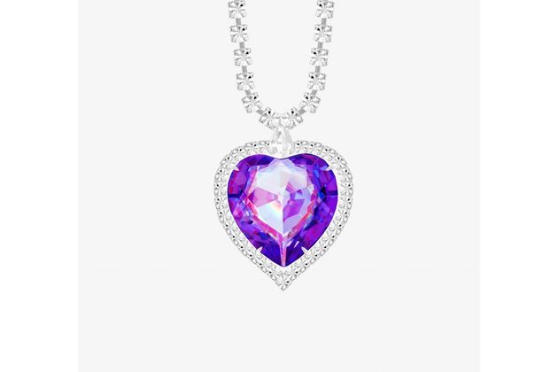 Štrasový náhrdelník Necklace, srdce s českým křišťálem Preciosa Violet (2025 56)