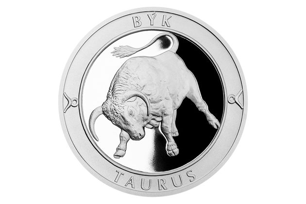 Stříbrná medaile Znamení zvěrokruhu - Býk provedení proof (ČM 2017)