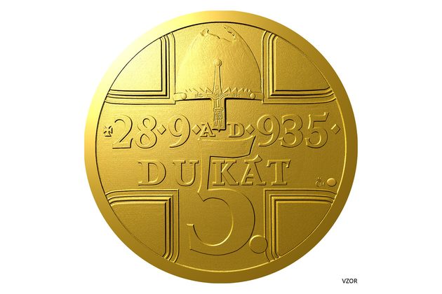 Zlatý 5-dukát sv. Václava se zlatým certifikátem - ak. mal. Vladimír Pavlica proof (ČM 2025)