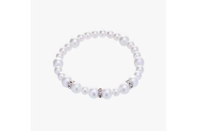 Perlový náramek Silky Pearl s voskovými perlemi Preciosa, bílý mat (2270 01)