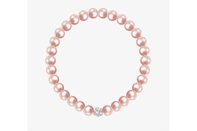 Perlový náramek Velvet Pearl s voskovými perlemi Preciosa, roza (2219 69)