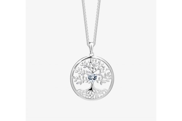 Stříbrný přívěsek s řetízkem Sparkling Tree of Life, strom života s kubickou zirkonií Preciosa (5329 00)