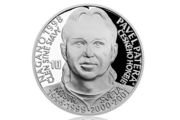 Stříbrná mince Legendy čs. hokeje - Pavel Patera proof (ČM 2018)