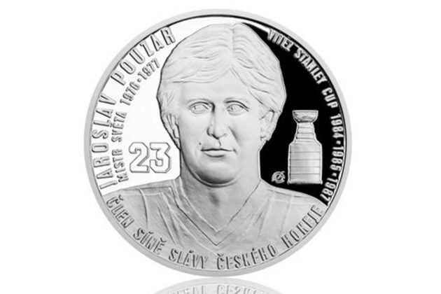 Stříbrná mince Legendy čs. hokeje - Jaroslav Pouzar proof (ČM 2019)