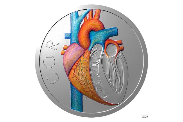 Stříbrná mince Lidské tělo - Oběhová soustava - Srdce proof (ČM 2026)
