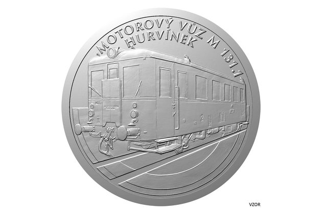 Stříbrná mince Na kolech - Motorový vůz M 131.105 „Hurvínek“ proof (ČM 2025) 