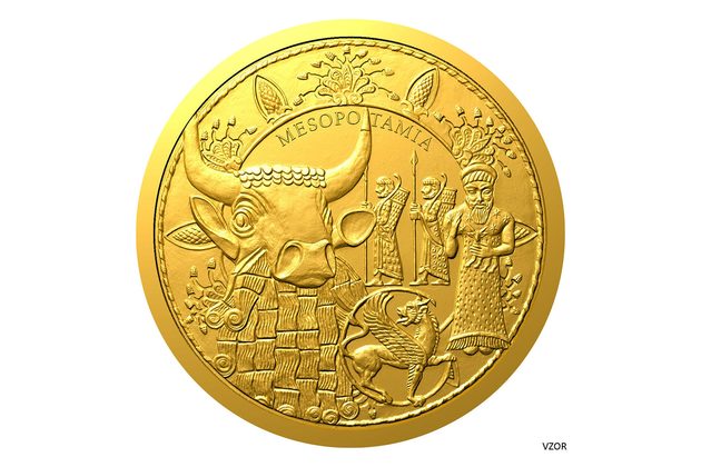 Zlatá půluncová mince Historie zlata - Mezopotámští umělci  proof (ČM 2025) 