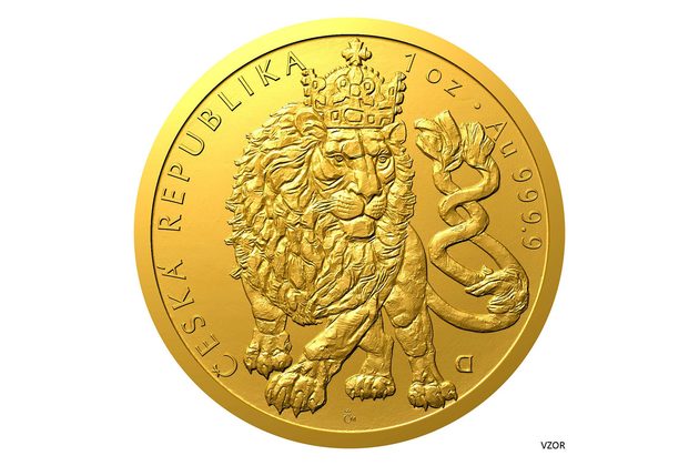 Zlatá uncová investiční mince Český lev standard číslovaná (ČM 2026)