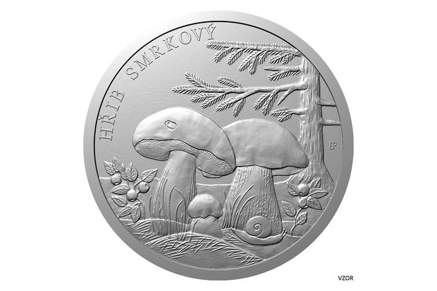 Stříbrná mince Houby - Hřib smrkový kolor proof (ČM 2026)   