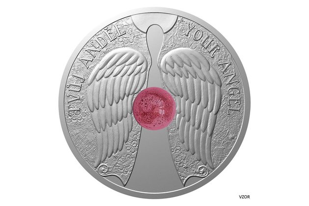 Stříbrná mince Crystal Coin - Anděl  proof (ČM 2023) 