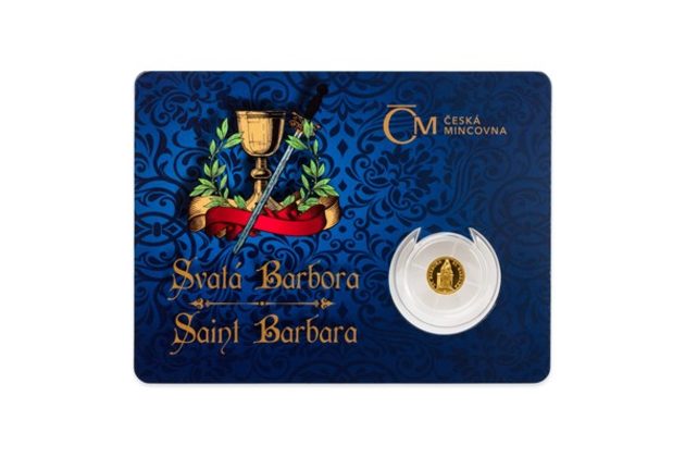 Zlatá mince Patroni - Svatá Barbora provedení proof (ČM 2018)