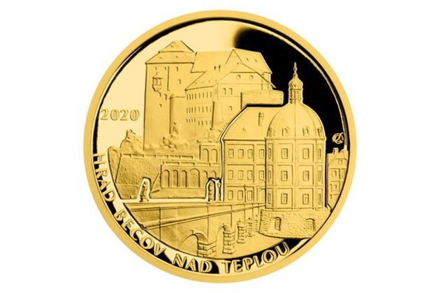 Zlatá mince 5000 Kč Hrady ČNB - Hrad Bečov nad Teplou provedení proof (ČNB 2020)