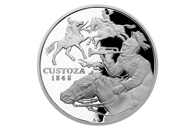 Stříbrná medaile Dějiny válečnictví - Bitva u Custozy provedení proof (ČM 2020)