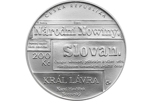 Stříbrná mince 200 Kč - 200. výročí narození Karla Havlíčka Borovského standard (ČNB 2021)  