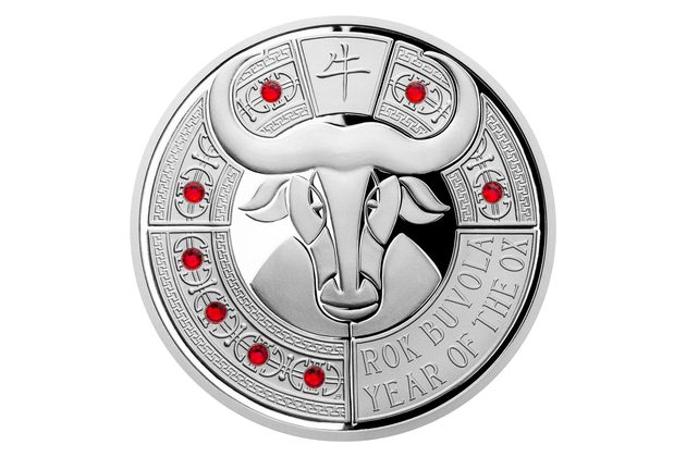 Stříbrná mince Crystal Coin - Rok buvola proof (ČM 2021)