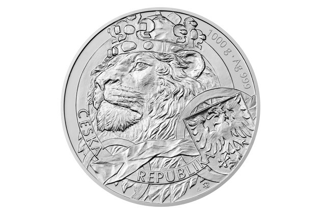 Stříbrná kilogramová investiční mince Český lev  standard (ČM 2025)