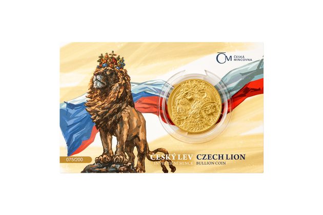 Zlatá uncová investiční mince Český lev standard číslovaná (ČM 2025)
