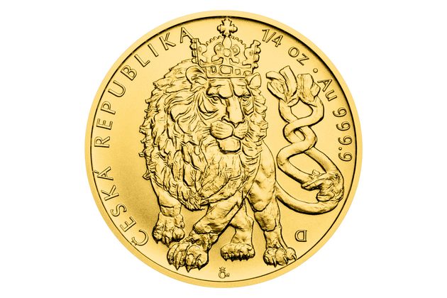 Zlatá 1/4oz investiční mince Český lev standard (ČM 2026)