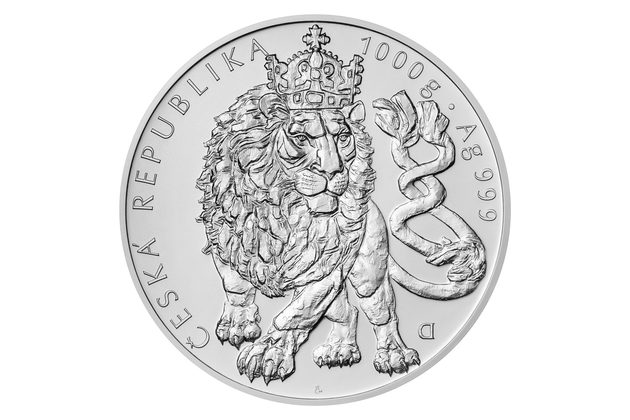 Stříbrná kilogramová investiční mince Český lev  standard (ČM 2026)