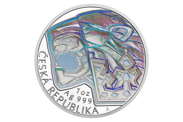Stříbrná 1oz investiční mince Český lev 2026 s hologramem proof (ČM 2026)