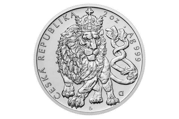 Stříbrná 2oz  investiční mince Český lev  standard (ČM 2026)