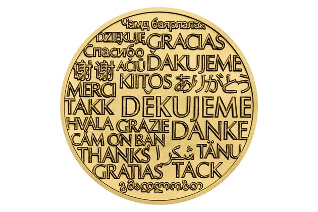 Mosazná medaile "Děkujeme" provedení standard (ČM 2020)