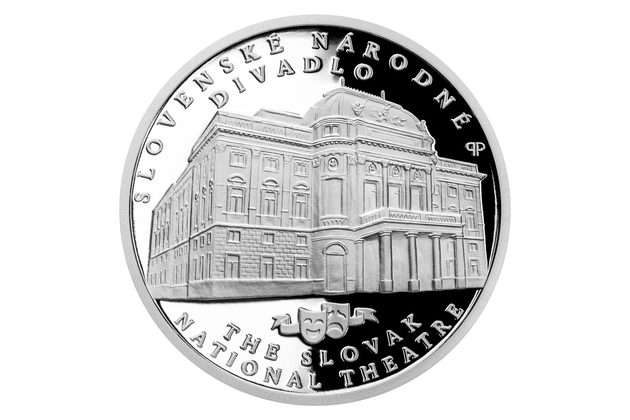 Stříbrná mince Slovenské národní divadlo proof (ČM 2020)