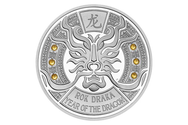 Stříbrná mince Crystal Coin - Rok Draka  proof (ČM 2024)