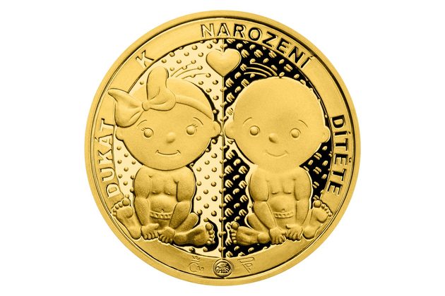 Dukát k narození dítěte 2022 proof (ČM 2022)