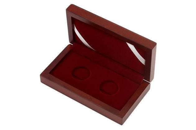 Sběratelská kazeta na 2ks mince průměr 24,25mm -  12,2 x 6,7 cm  (ČM)