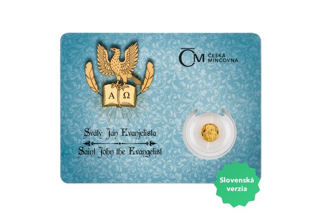 Zlatá mince Patroni -  Svatý Jan Evanjelista SK proof (ČM 2022)