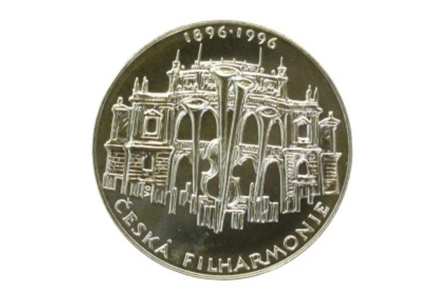 Stříbrná mince 200 Kč - 100. výročí zahájení činnosti České filharmonie provedení proof (ČNB 1995)