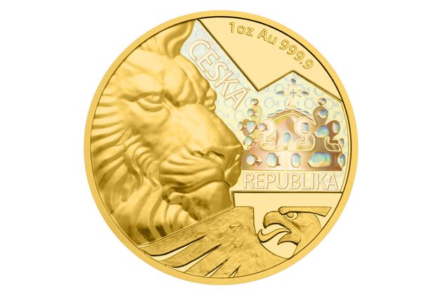 Stříbrná tří kilogramová investiční mince Český lev 2022 s hologramem proof (ČM 2022)