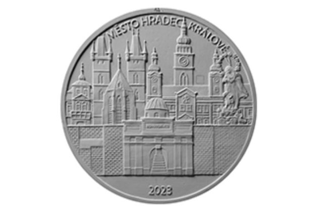 Zlatá mince 5000 Kč Městské památkové rezervace ČNB - Hradec Králové proof (ČNB 2023)   