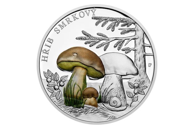 Stříbrná mince Houby - Hřib smrkový kolor proof (ČM 2026)   