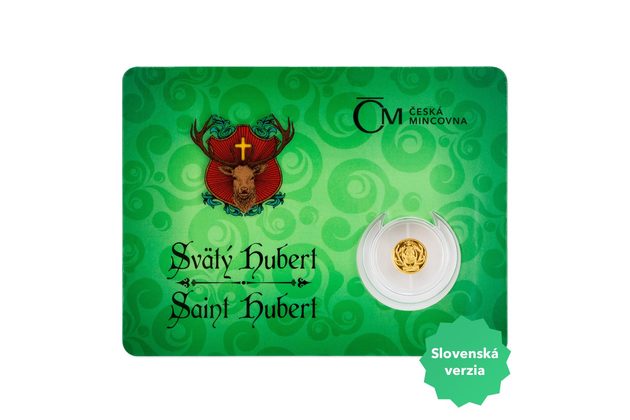 Zlatá mince Patroni -  Svatý Hubert SK proof (ČM 2021)  