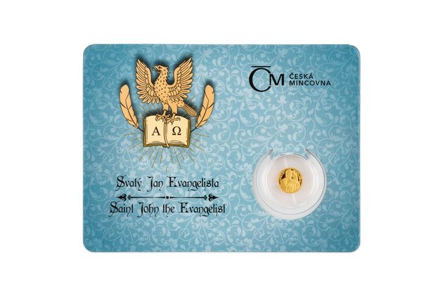 Zlatá mince Patroni - Svatý Jan Evangelista proof (ČM 2021) 