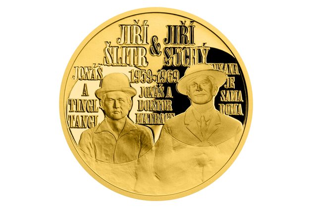 Zlatá medaile SEMAFOR Jiří Šlitr a Jiří Suchý proof (ČM 2021)