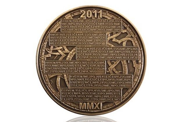 Mosazná medaile Kalendář 2011 provedení standard (ČM 2010)