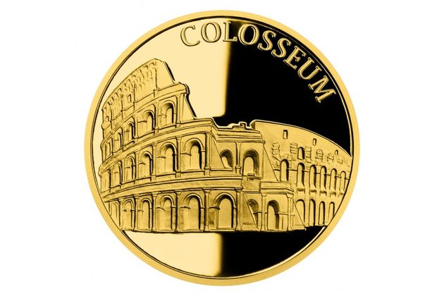 Zlatá mince Nových sedm divů světa - Koloseum proof (ČM 2023)