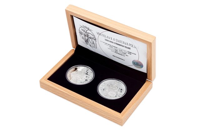 Sada dvou tolarů Královské dvojice - Vratislav II. a Svatava Polská proof  (ČM 2021)  
