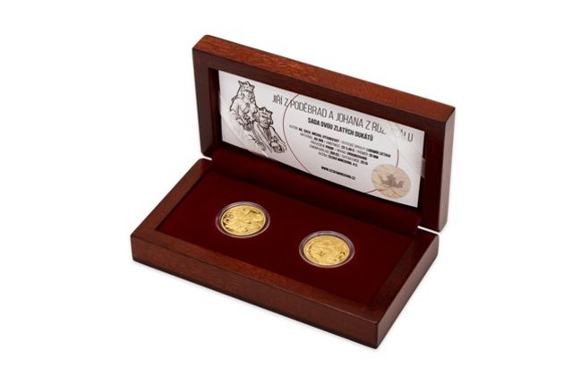 Sada dvou dukátů Královské dvojice - Jiří z Poděbrad a Johana z Rožmitálu proof (ČM 2018)